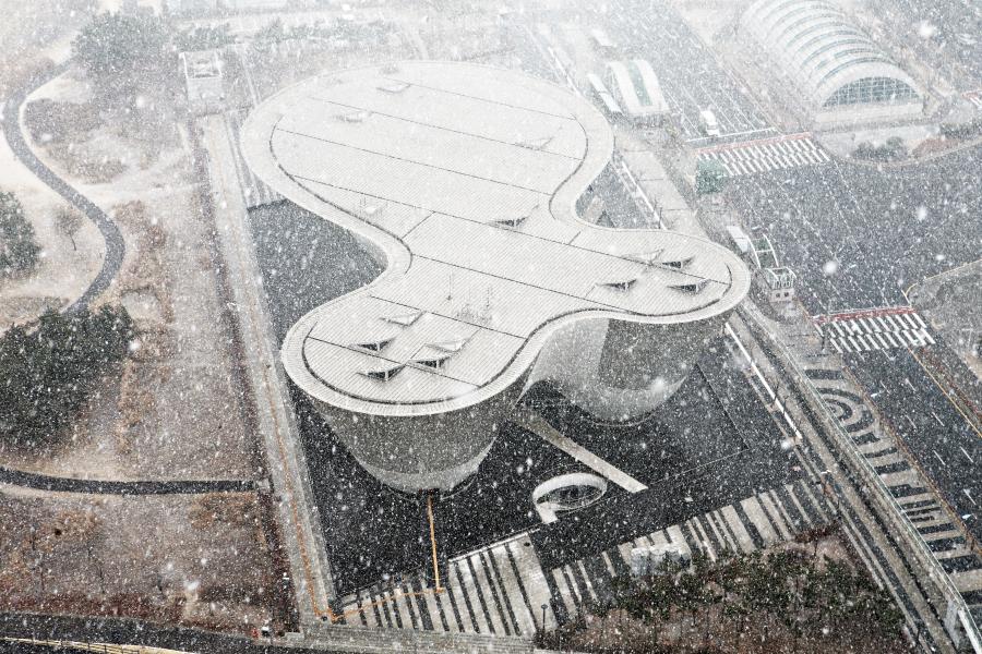 눈 내린 송도국제도시(사진)