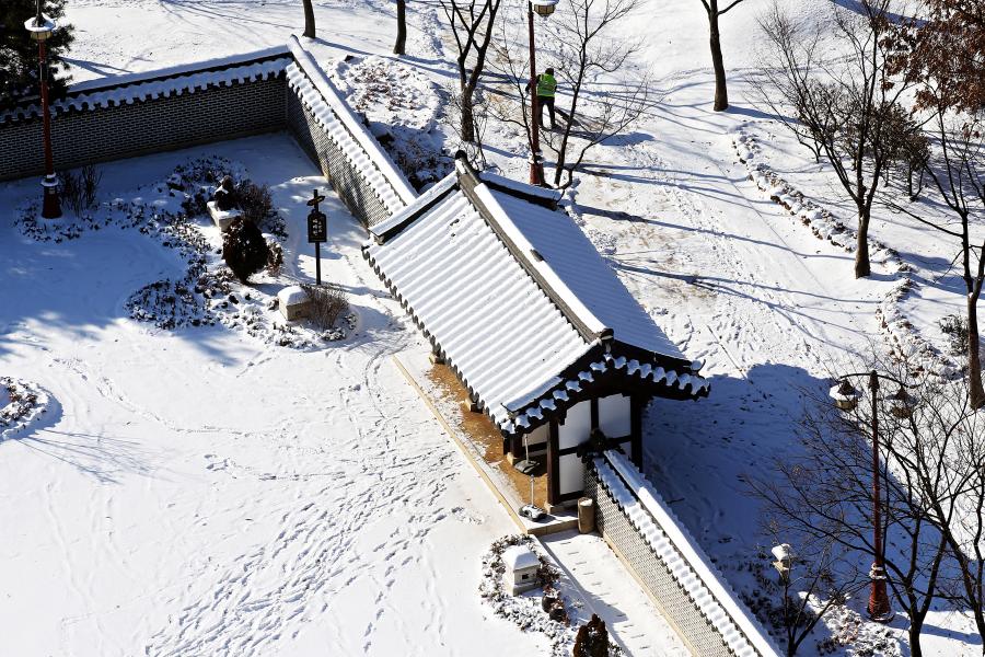 송도국제도시 눈 내린 풍경(사진)