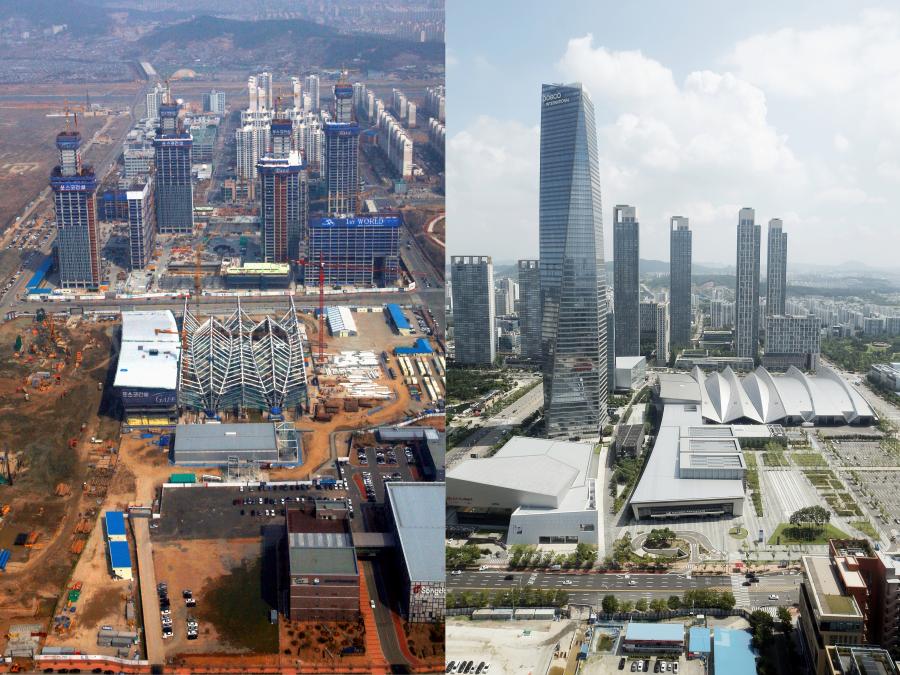 07년-22년도 송도국제도시 개발 현장 비교(사진)